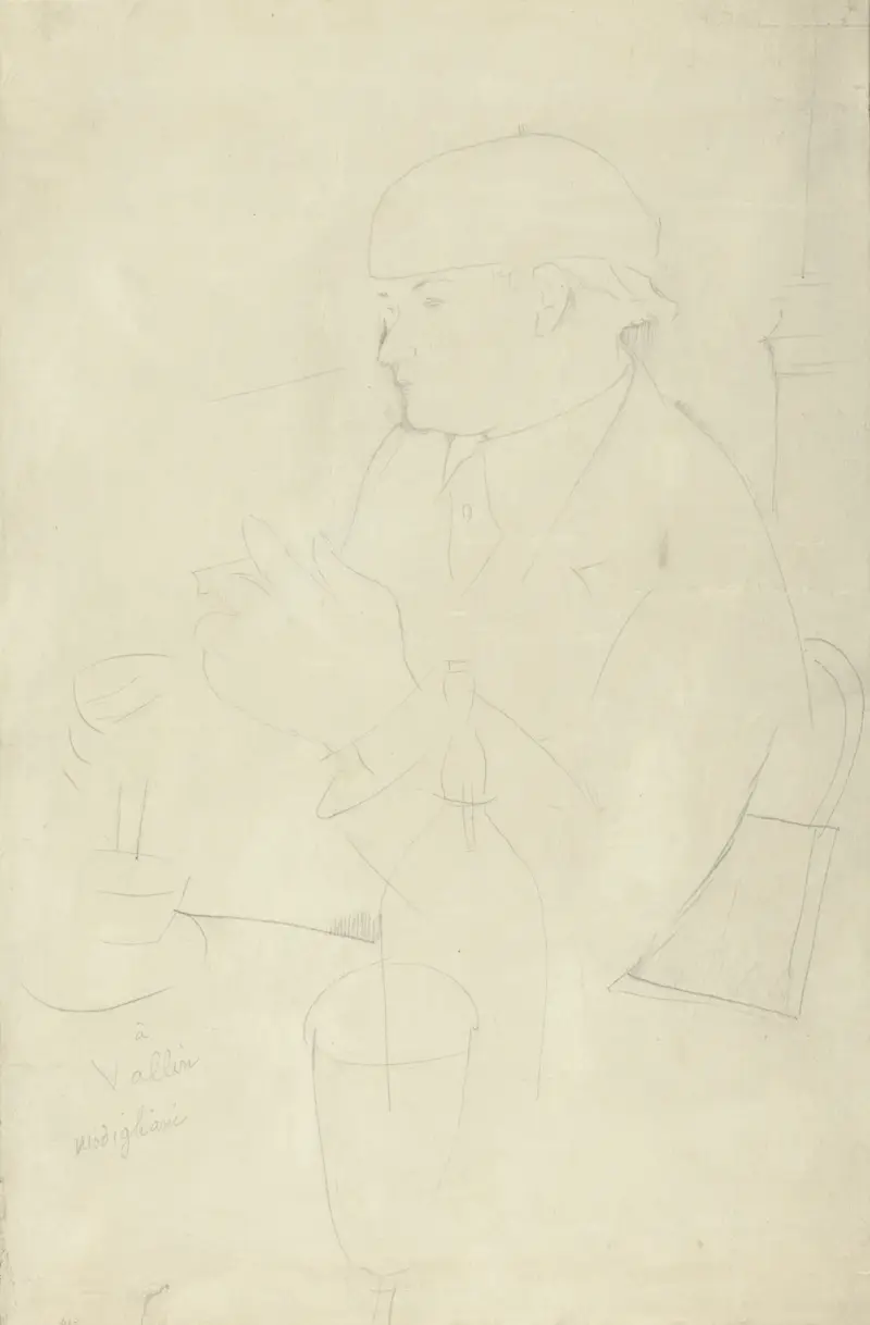 Porträtt av Vallin av Amedeo Modigliani