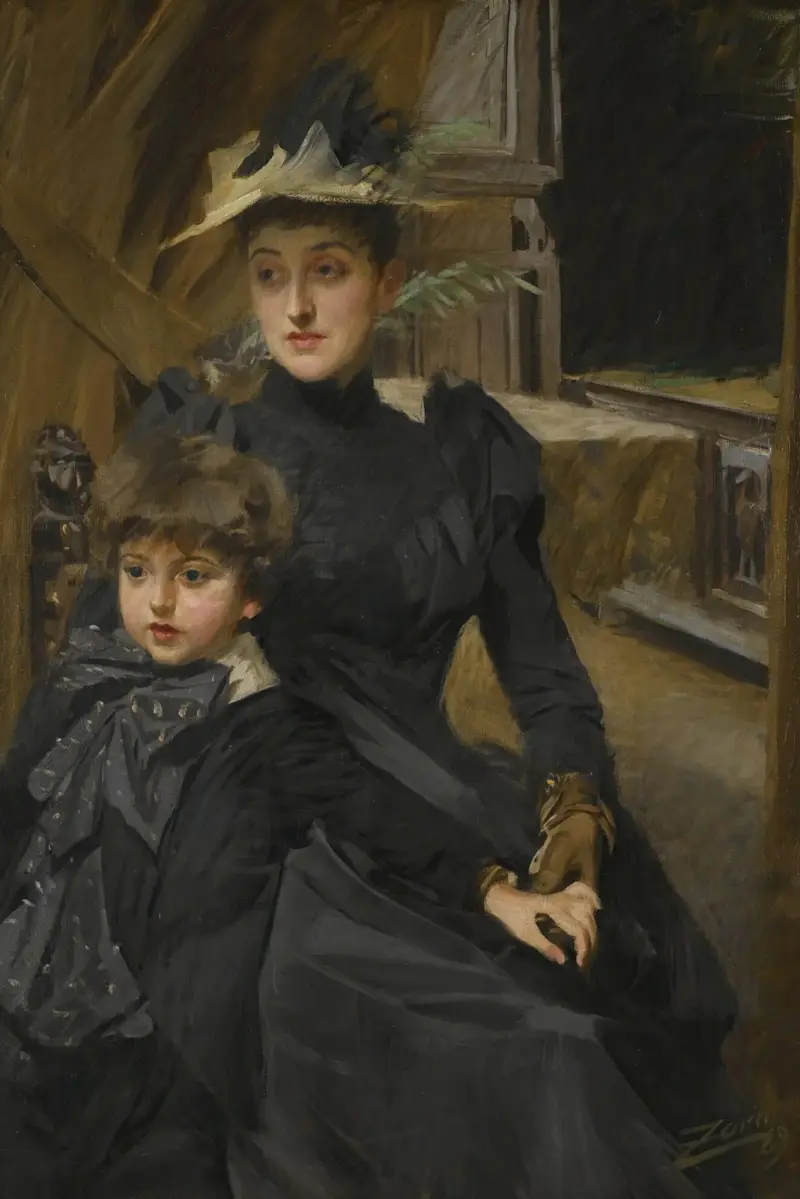 Fru Weguelin Med Son (Mrs Weguelin And Her Son) av Anders Zorn