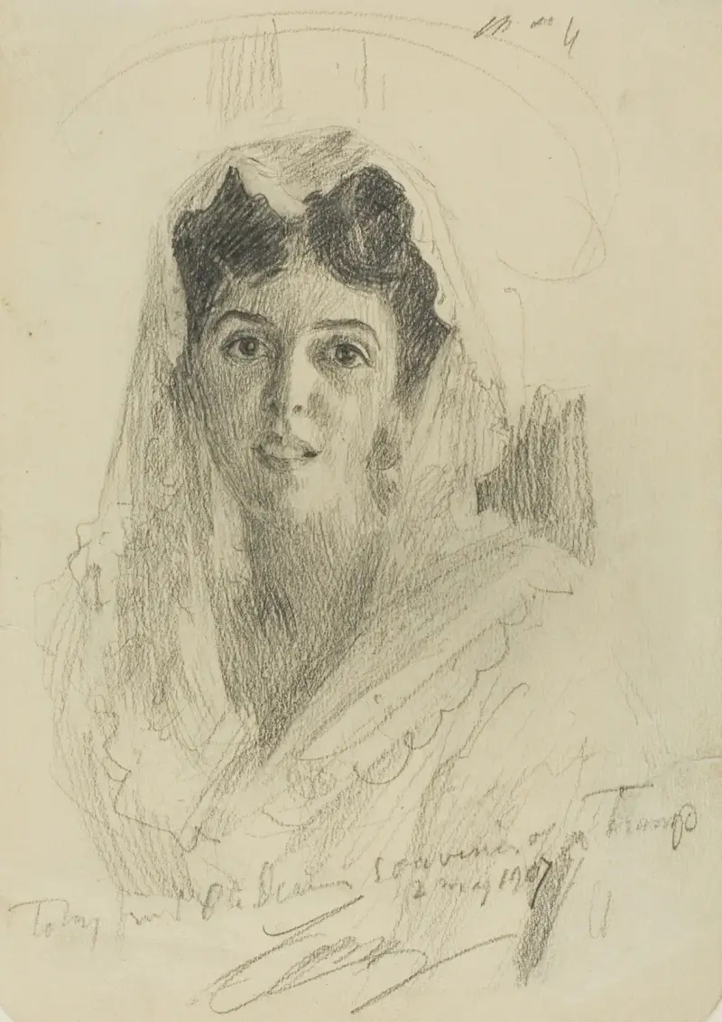 Głowa kobiety (en face), 1907, Anders Zorn