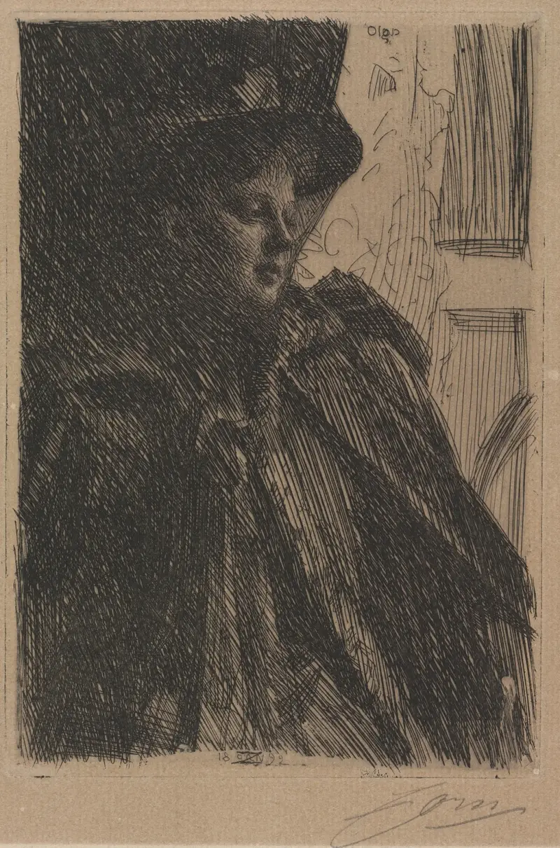 Mme. Olga Bratt av Anders Zorn