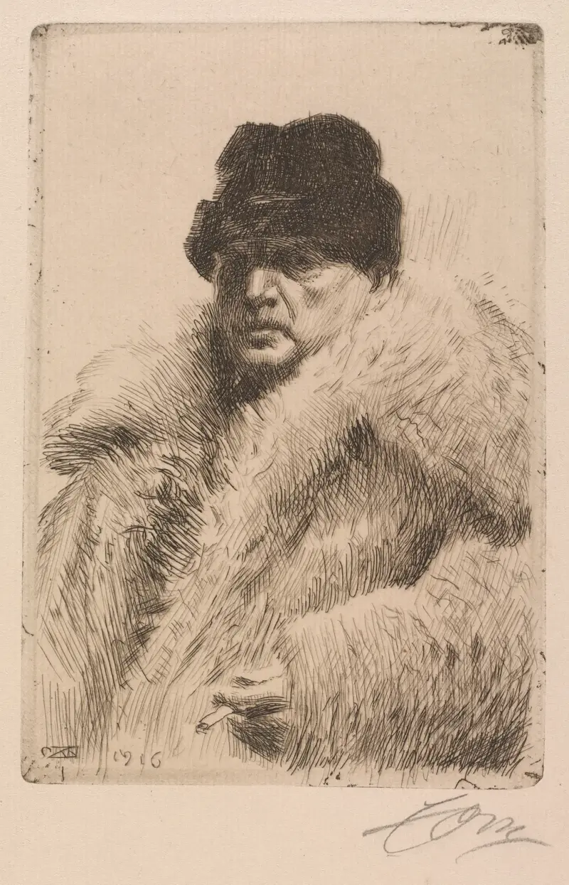 Självporträtt, 1916 av Anders Zorn