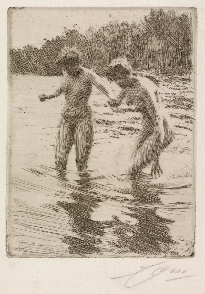 Två badande av Anders Zorn