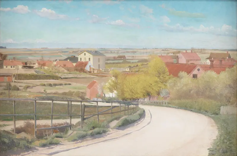 Utsikt från en väg nära Næstved, Sjælland av Laurits Andersen Ring