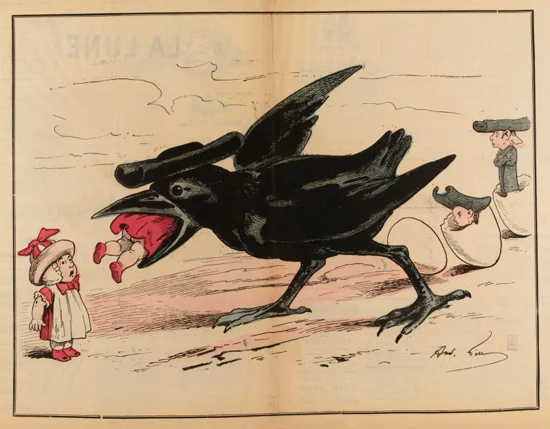 A propos de Pâques & d’œufs, par Gill av André Gill
