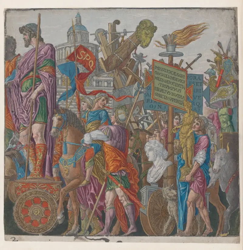 A Triumphal Chariot av Andrea Mantegna