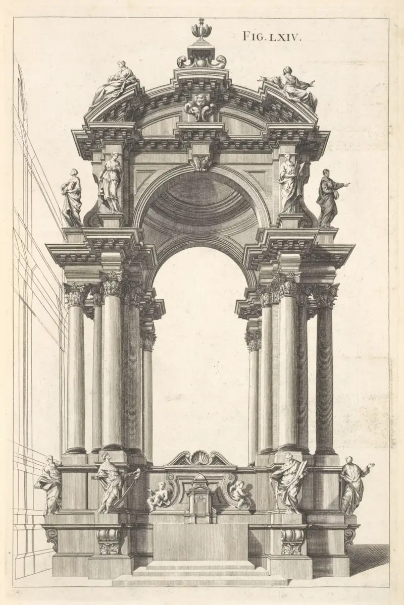 A square design in perspective. av Andrea Pozzo