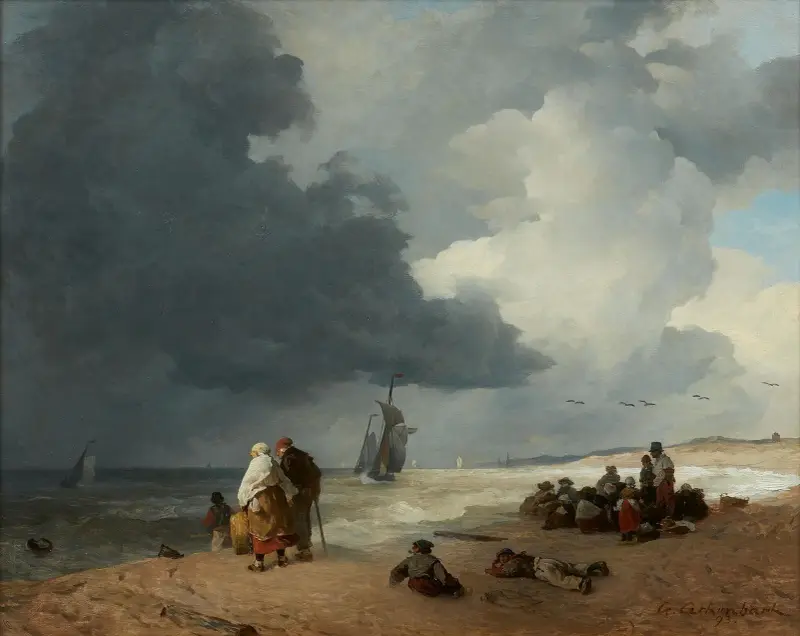 Am Strand von Scheveningen von Andreas Achenbach