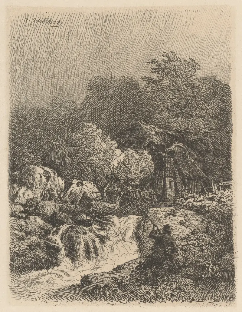 Landschaft mit Fischer von Andreas Achenbach