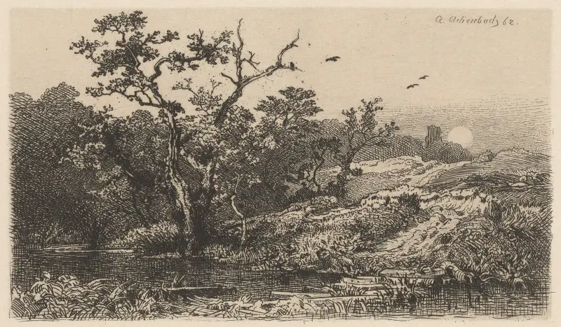 Krajina s jezerem, Andreas Achenbach