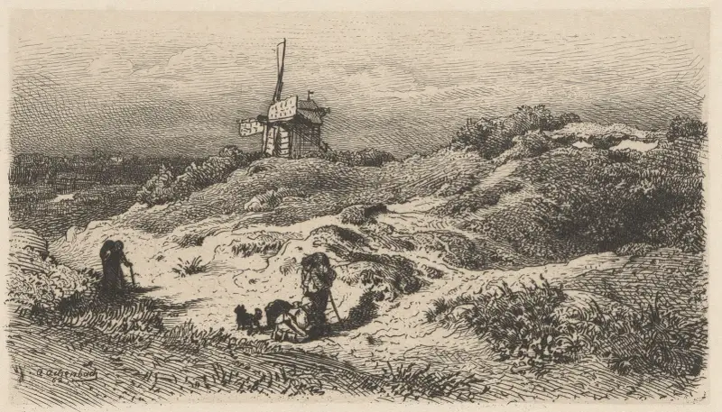 Pejzaż z wiatrakiem, Andreas Achenbach