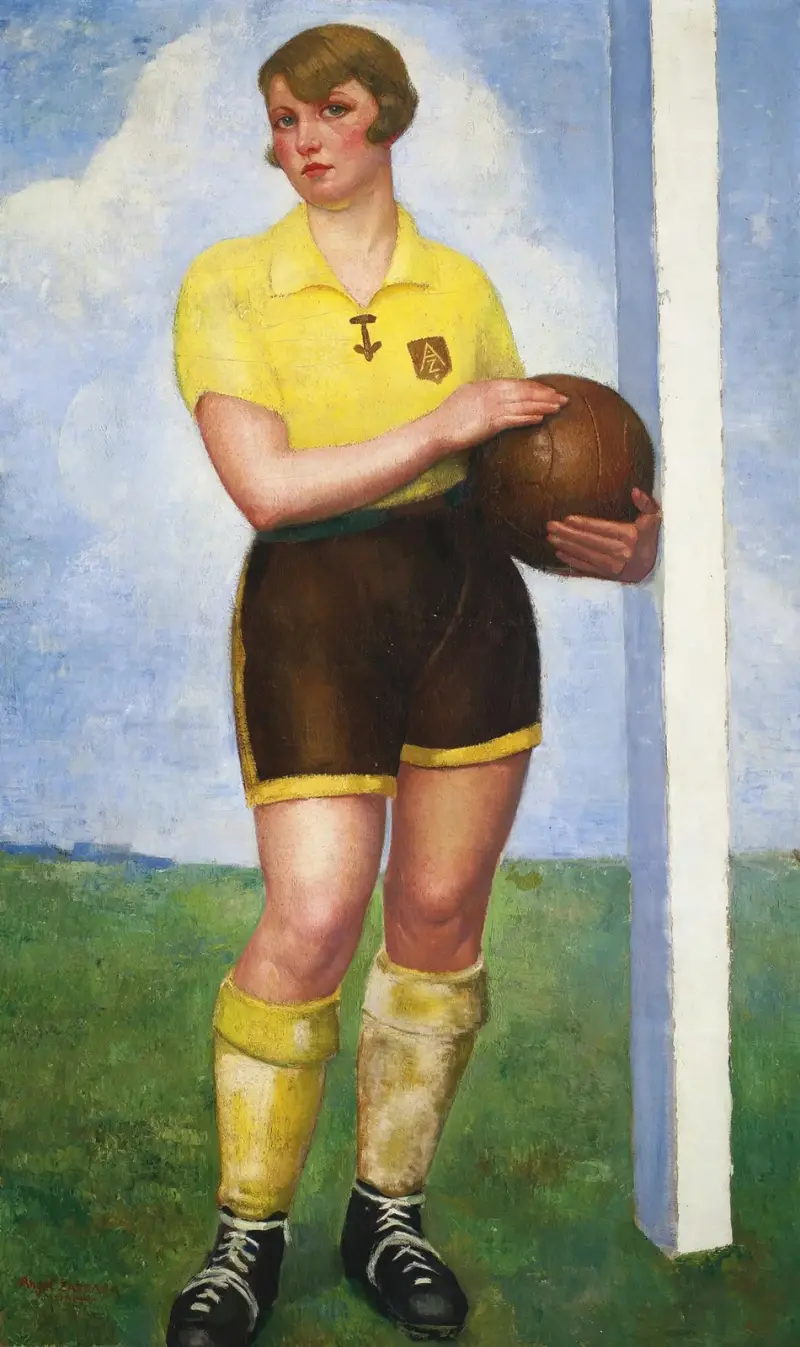 Den blonda fotbollsspelaren av Ángel Zárraga