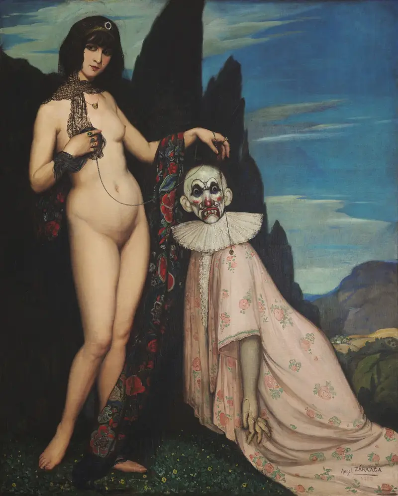The Woman and the Puppet av Ángel Zárraga