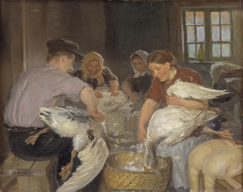 Plockning av gäss, Anna Ancher