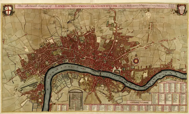 Übersichtskarte von London, Westminster und Southwark von Anna Beek