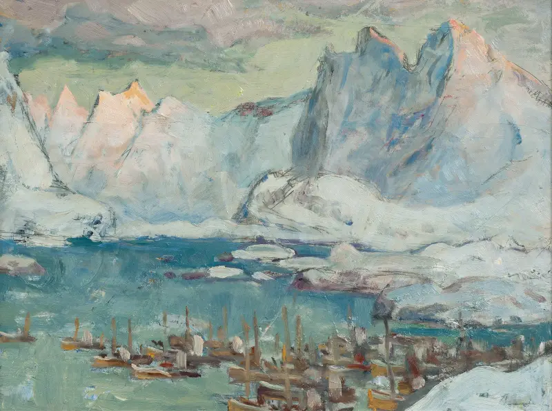 Port w Svolvær u szczytu sezonu rybackiego. Studium z Lofoten, 1934 – nr 2, Anna Boberg