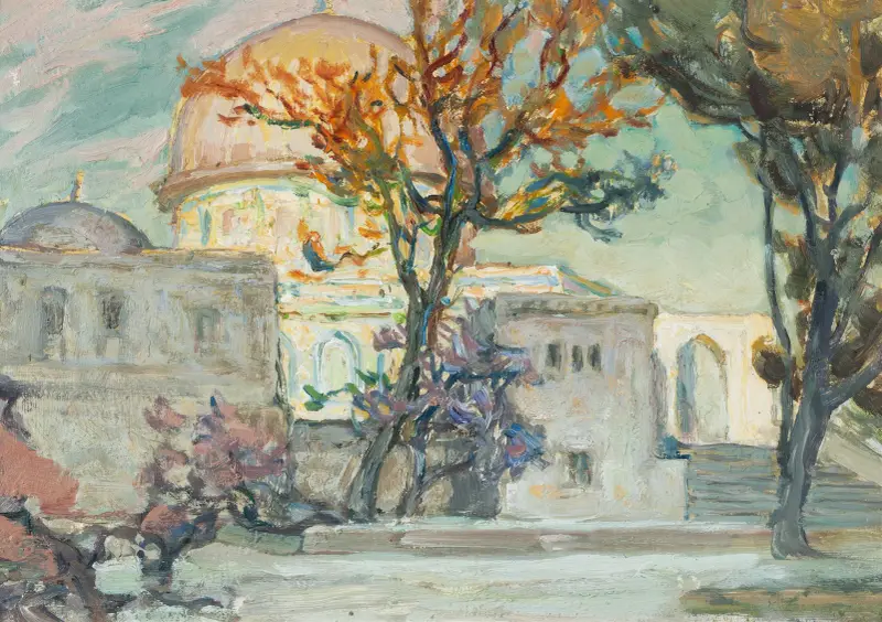 Vy över Jerusalem. Studie av Anna Boberg
