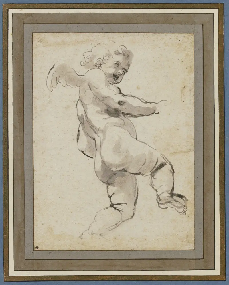 Schwebende Amorette nach rechts av Annibale Carracci