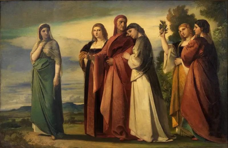 Dante och de ädla kvinnorna i Ravenna av Anselm Feuerbach