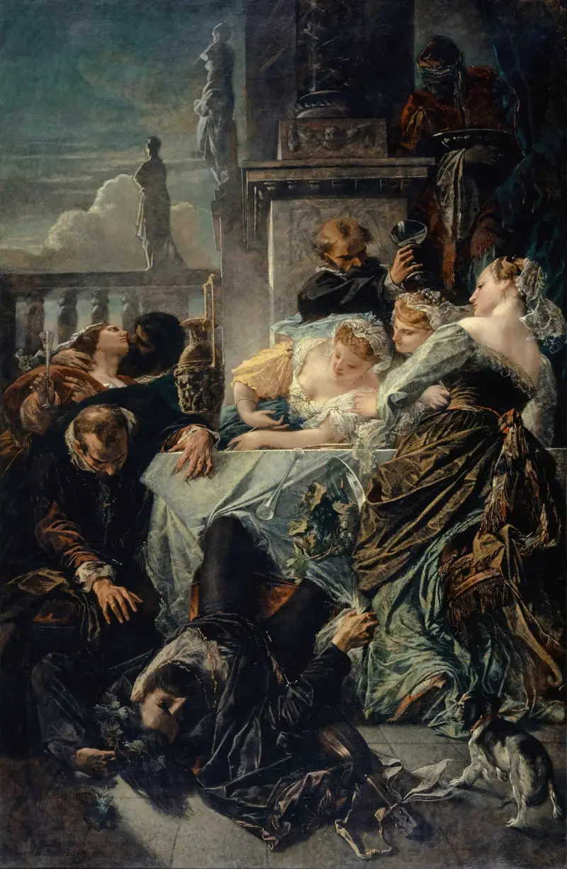 Pietro Aretinos död av Anselm Feuerbach