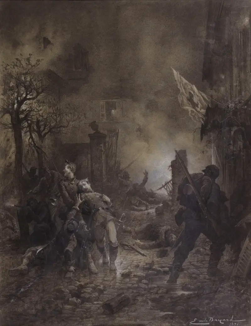 Kapten Franchettis död 1870 av Émile-Antoine Bayard