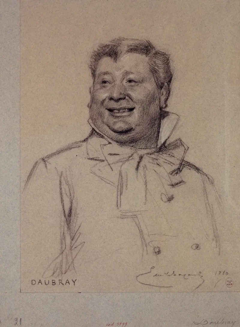 Porträtt av Daubray, skådespelare vid Palais Royal, 1880 – nr 3 av Émile-Antoine Bayard
