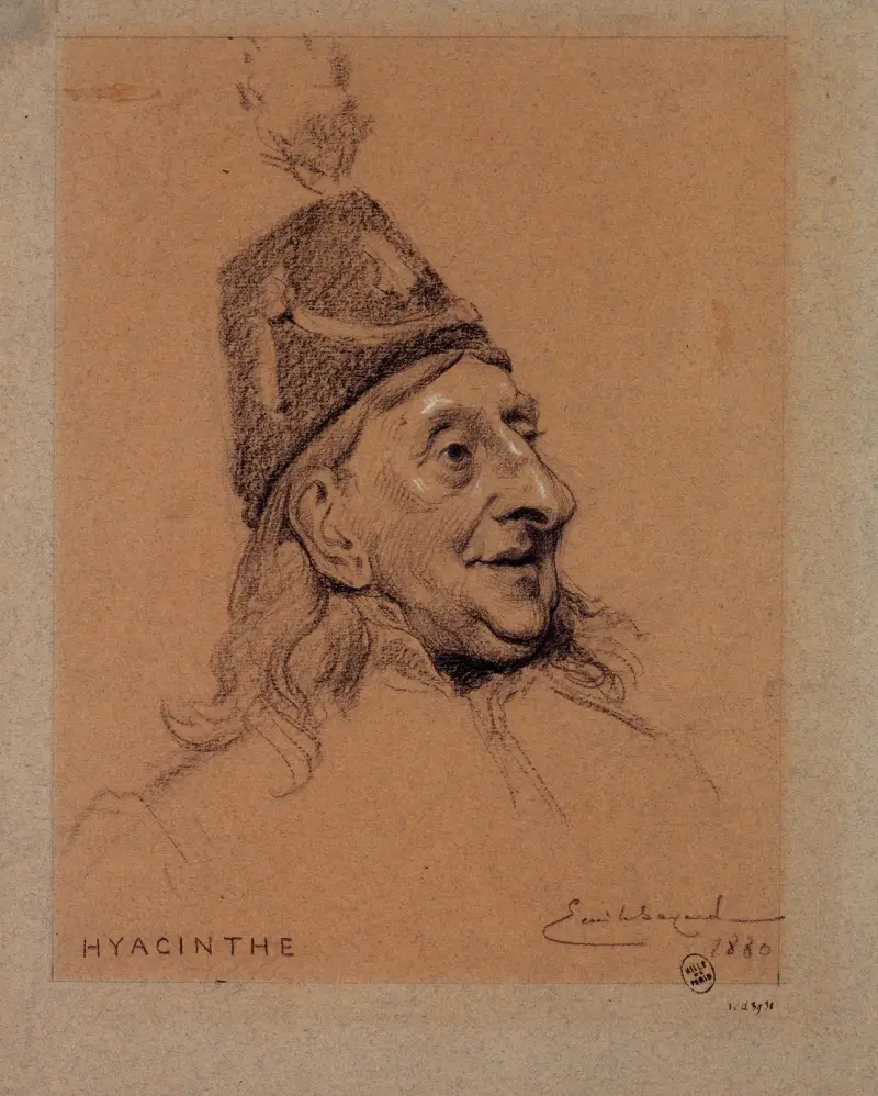 Porträtt av Hyacinthe, skådespelare vid Palais Royal av Émile-Antoine Bayard