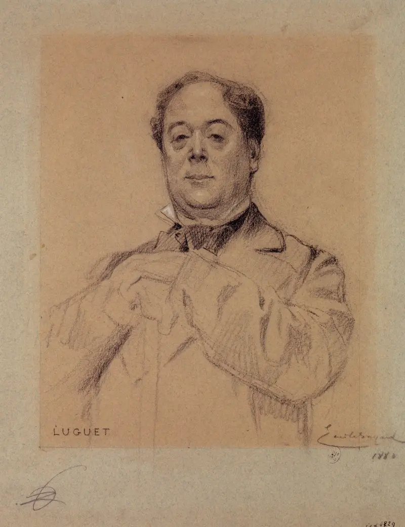 Porträtt av Luguet, skådespelare vid Palais-Royal av Émile-Antoine Bayard