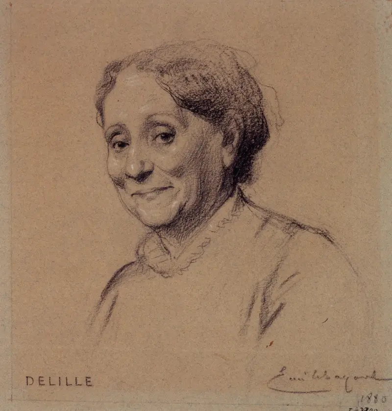 Portret Madame Delille, aktorki z Palais-Royal, Émile-Antoine Bayard