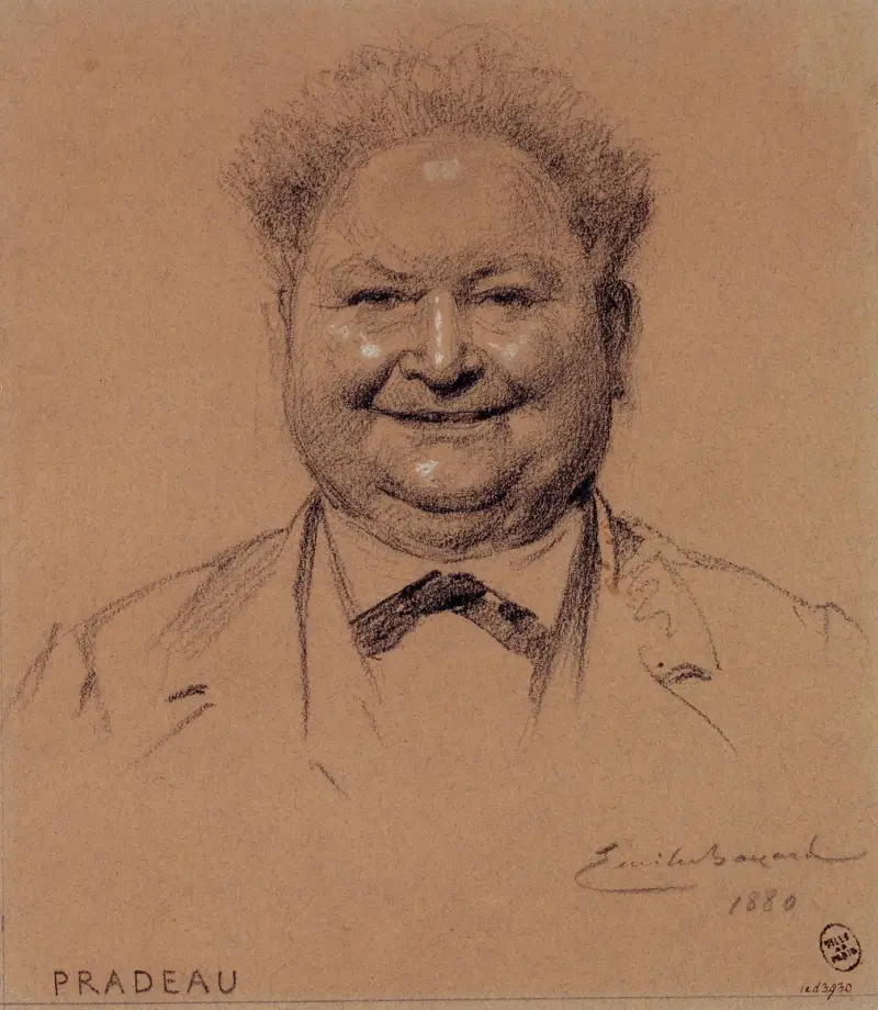 Porträtt av Pradeau, skådespelare vid Palais Royal av Émile-Antoine Bayard