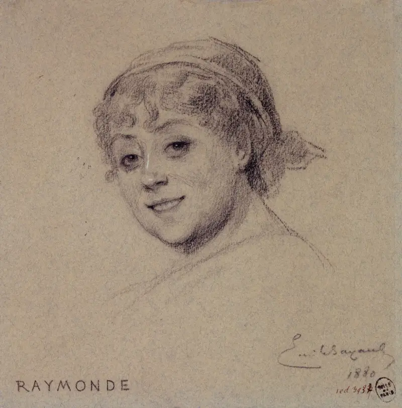 Porträtt av Raymonde, skådespelerska vid Palais Royal av Émile-Antoine Bayard