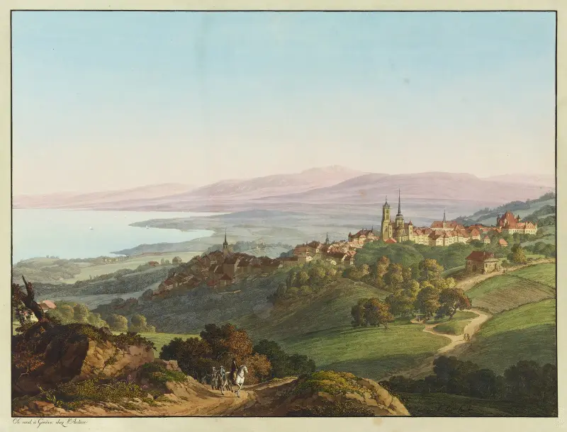 Vue de Lausanne av Jean-Antoine Linck