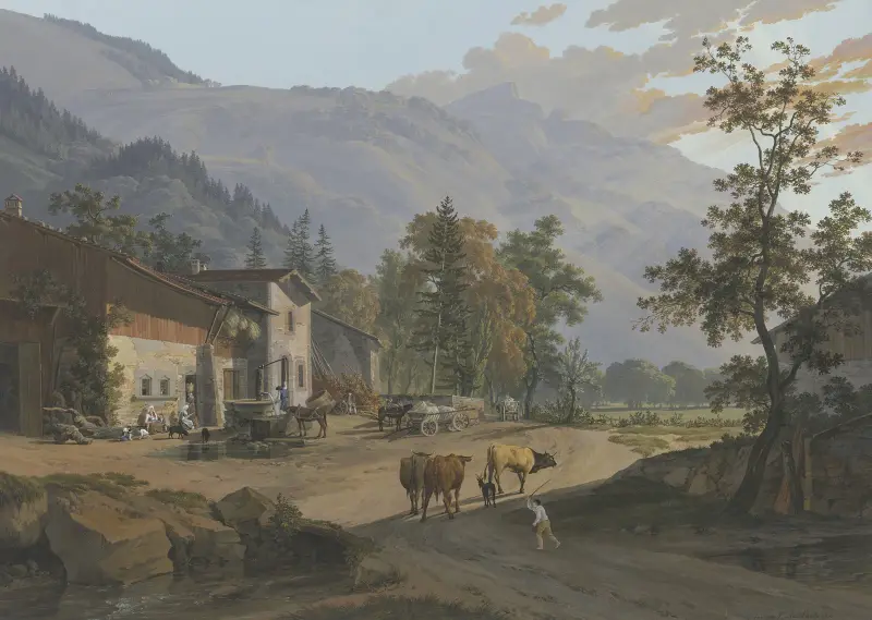 Vy över Brezon, nära Bonneville av Jean-Antoine Linck