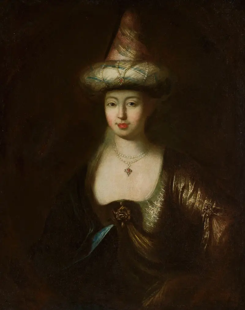 Porträtt av en man i orientalisk dräkt av Antoine Pesne