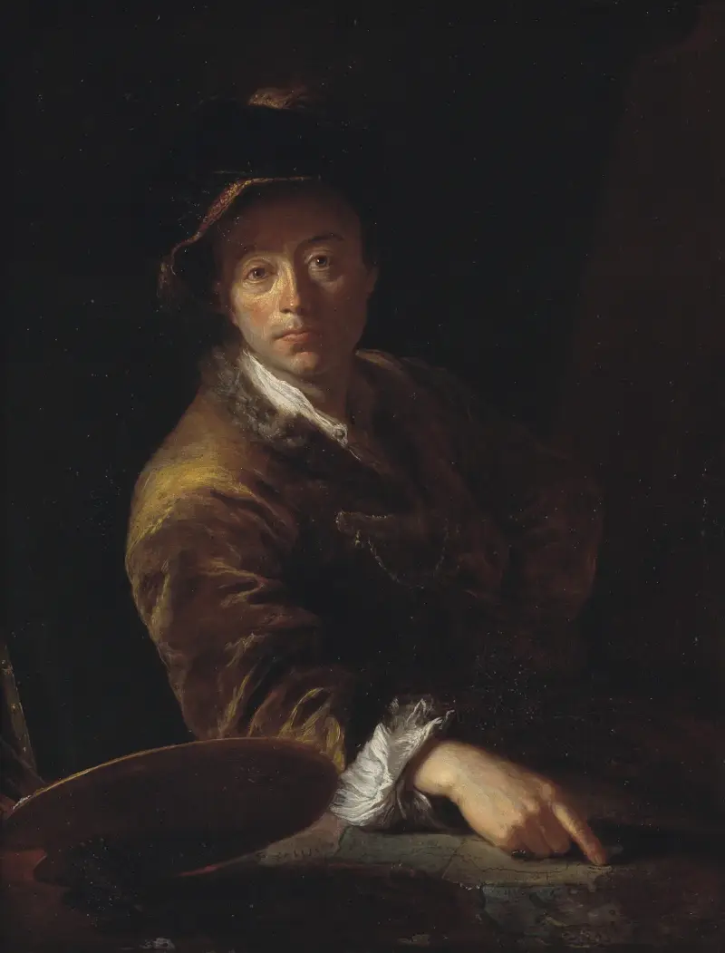 Porträtt av en målare (förmodligen C. L. Agricola, 1667–1719) av Antoine Pesne