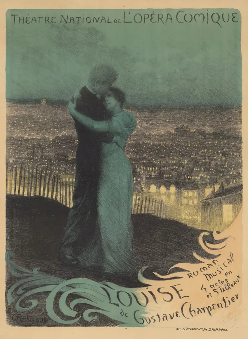 Théâtre National de l’Opéra-Comique. Louise. Romansmusik i 4 akter och 5 tablåer av Gustave Charpentier av Georges Antoine Rochegrosse