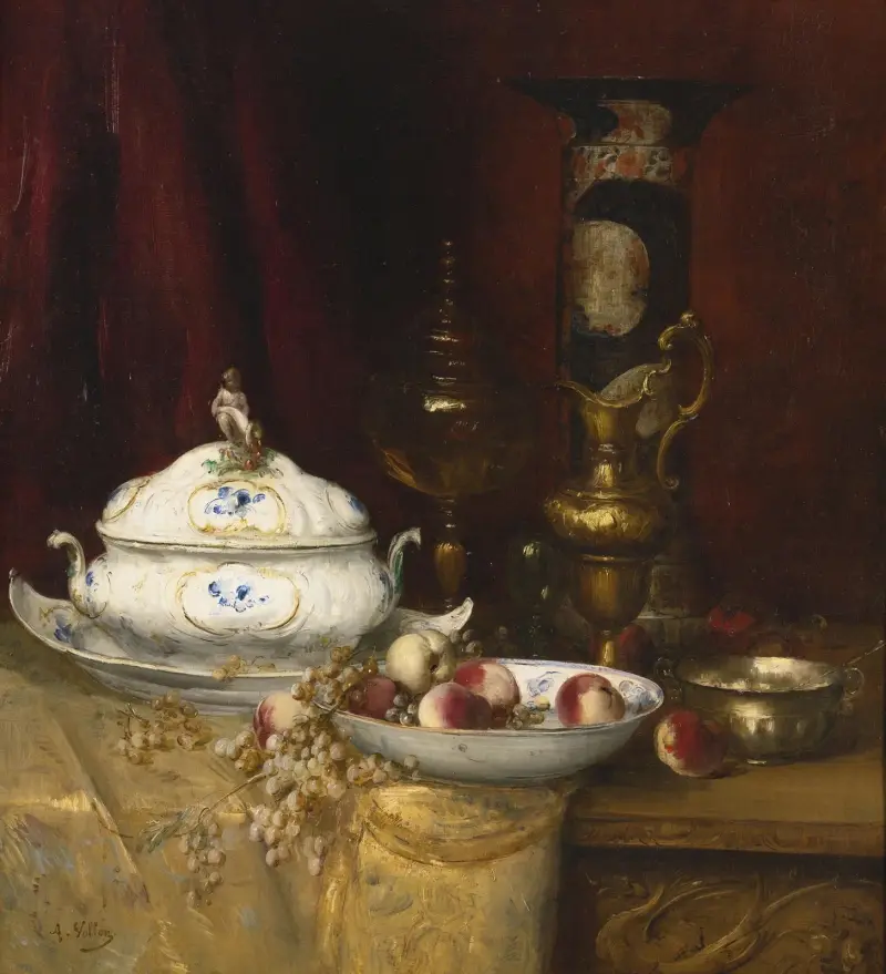 Stilleben med eleganta föremål av Antoine Vollon