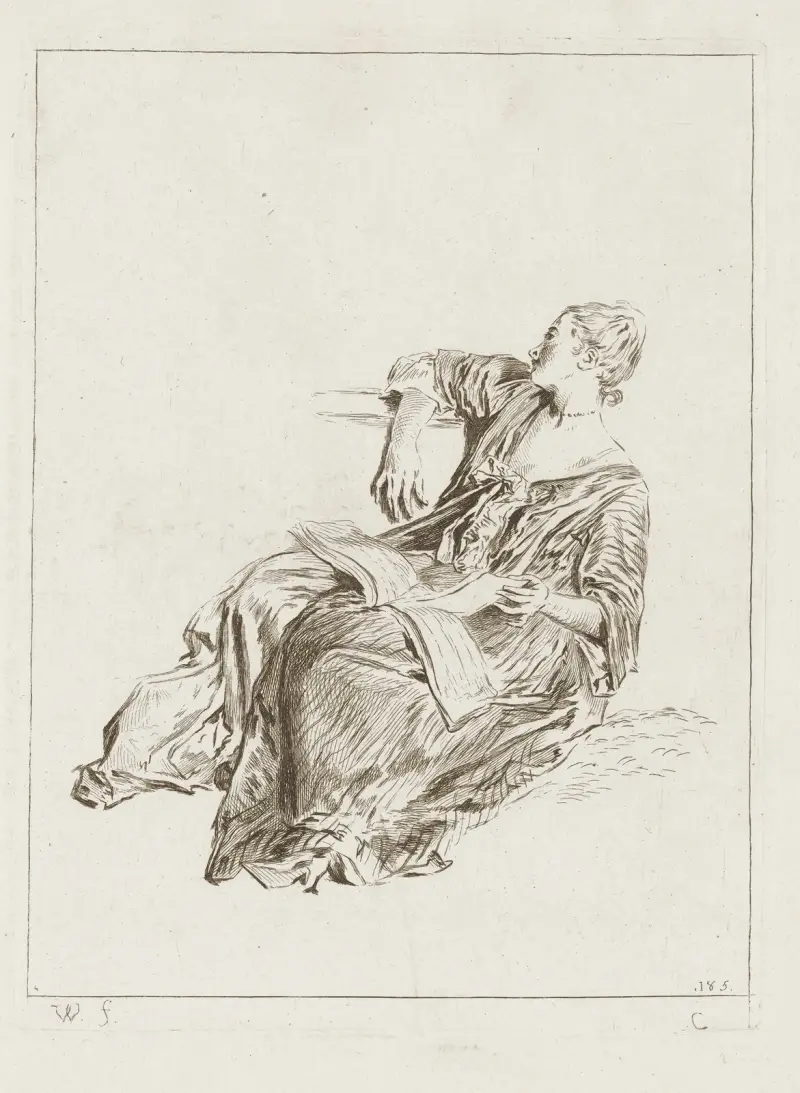 Kostymplansch nr 185 av Jean-Antoine Watteau