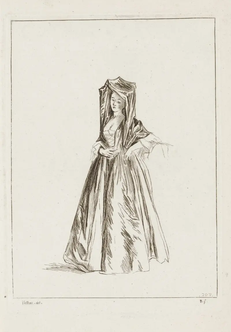 Tablica z kostiumem nr 208, Jean-Antoine Watteau