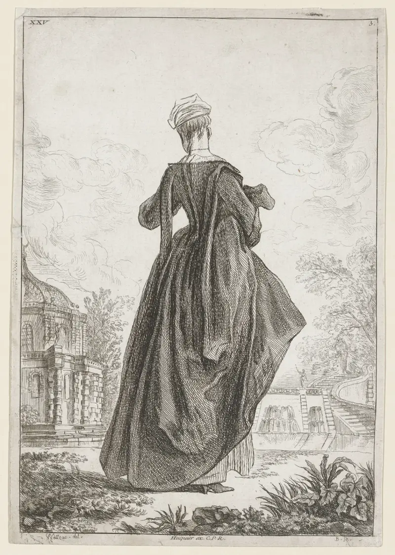 Kostymplansch XXV av Jean-Antoine Watteau
