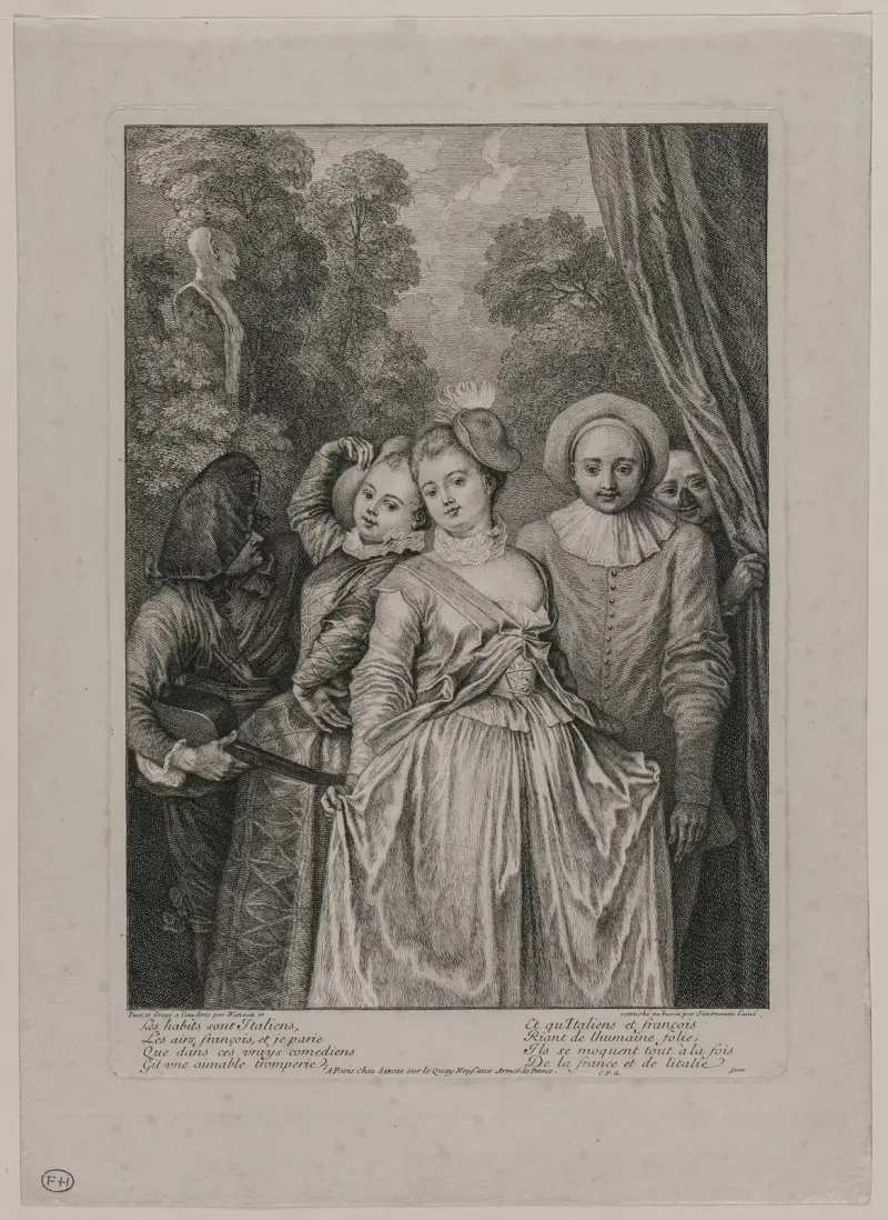 Kläderna är italienska, 1715 – nr 1 av Jean-Antoine Watteau