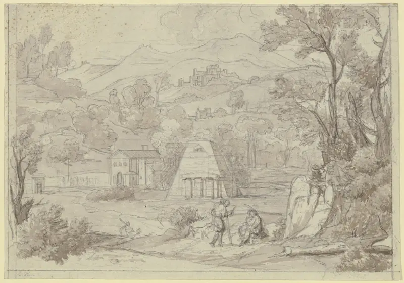 Landschaft bei Nemi mit Monte Cavo von Joseph Anton Koch