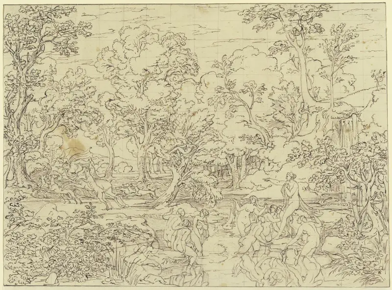 Landskap med Diana och Aktaion, 1832 – nr 1 av Joseph Anton Koch