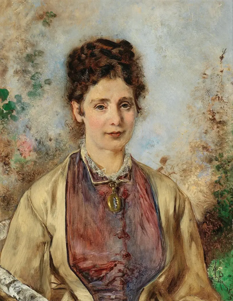 Porträt Bücher Therese av Anton Romako