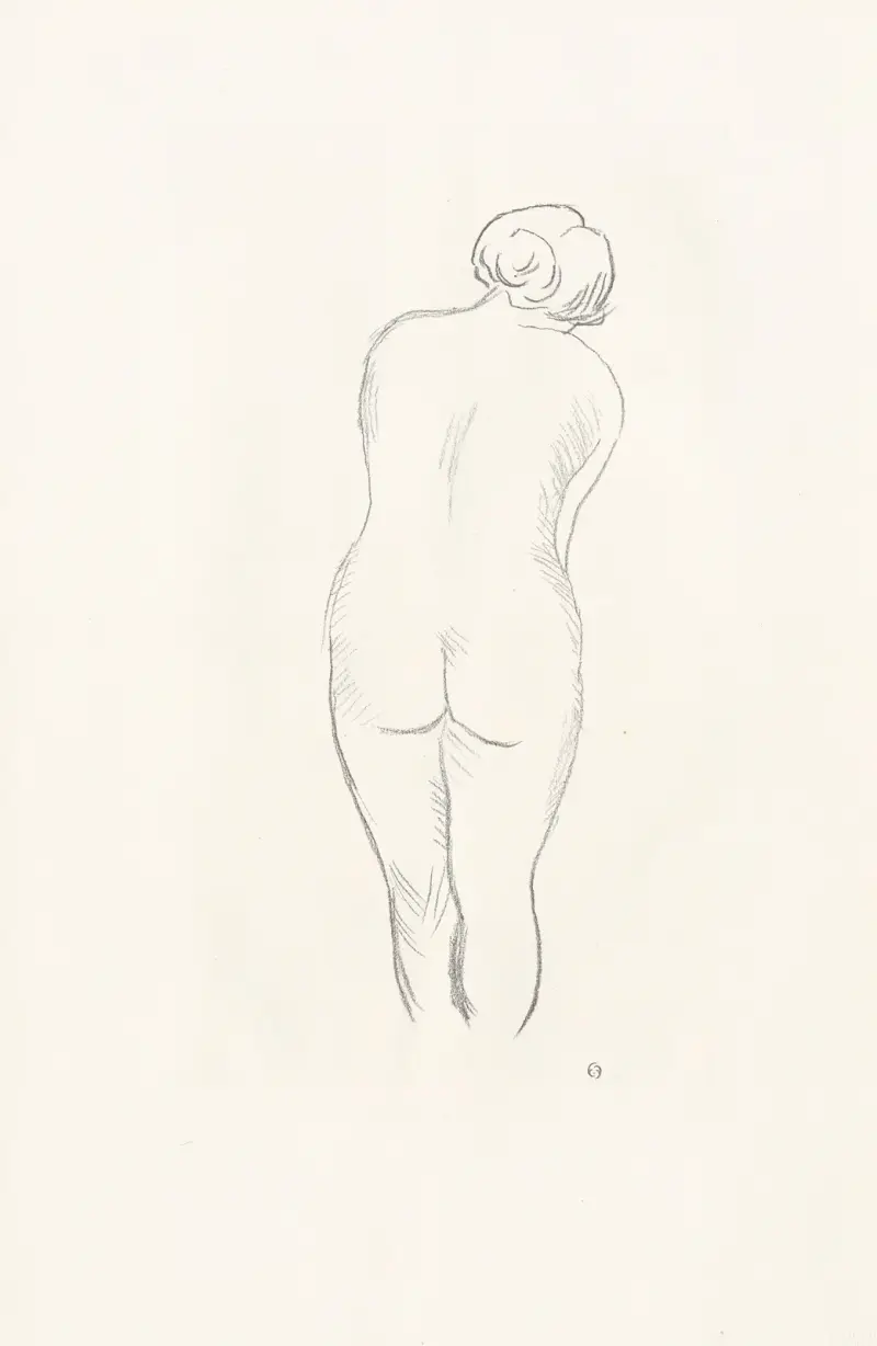 Naken kvinna bakifrån, 1927 – nr 2 av Aristide Maillol