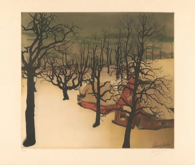 Paysage avec chaumières av Armand Apol