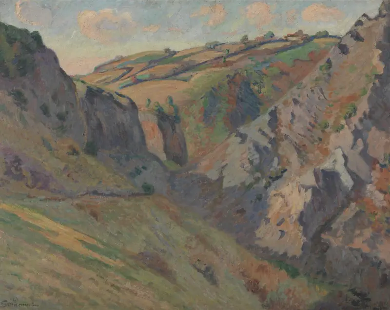 Grottorna vid Prunal nära Pontgibaud (Auvergne) av Armand Guillaumin