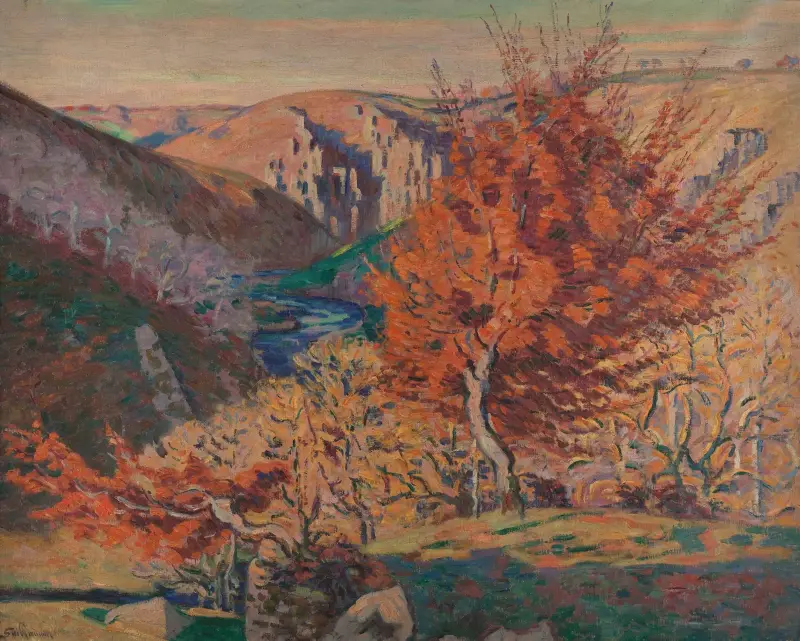 Landschaft, der Felsen der Spinnerin von Armand Guillaumin