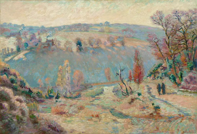 Das Sédelle-Tal bei Pont Charraud, weißer Frost von Armand Guillaumin