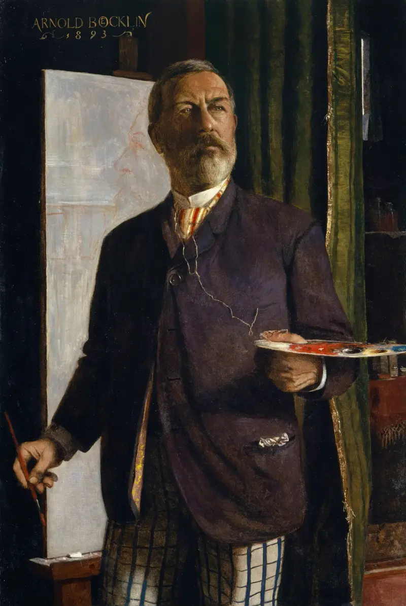 Self-Portrait in the Studio av Arnold Böcklin