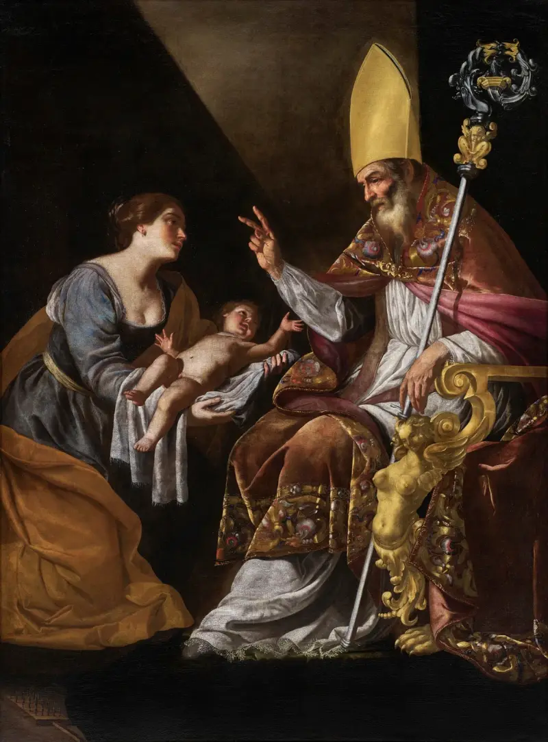 En kvinna som visar sitt barn för den helige Blasius av Artemisia Gentileschi